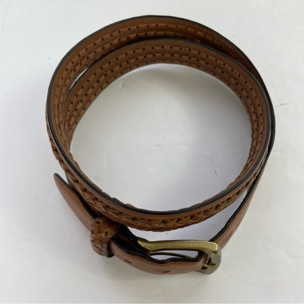 Columbia Tan Leather Braided‎ Woven Size 38 Men’s Belt